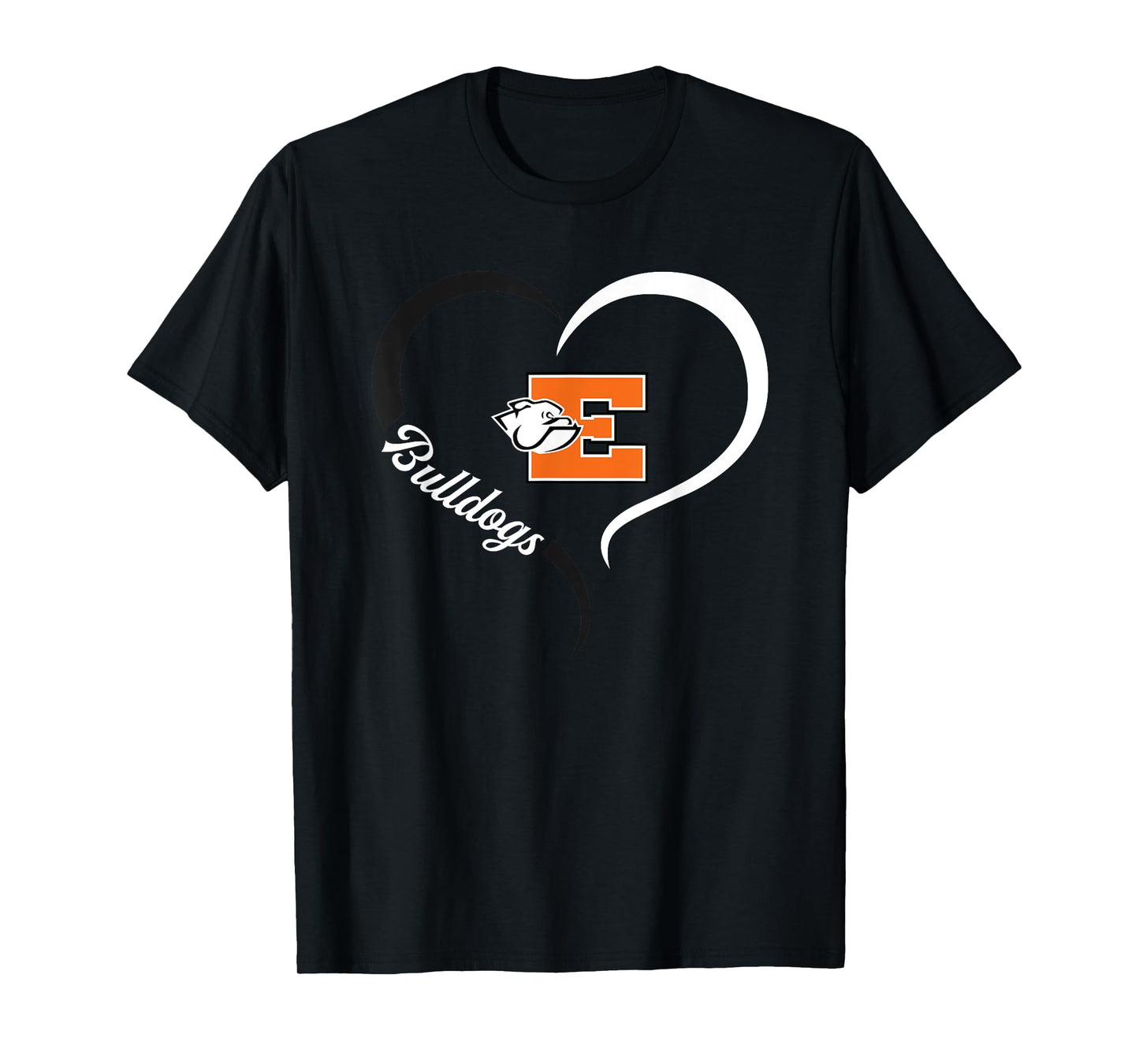 Elida Bulldogs Logo Half Heart Slogan HS T-Shirt