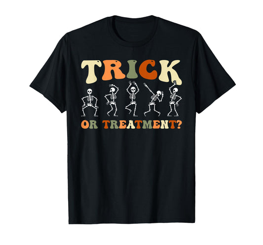 Trick Or Treatment Physical Therapy PT Halloween Skeletons T-Shirt