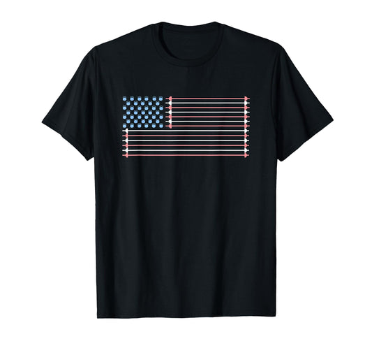 Red, White, and Blue barbell and kettlebell American Flag Women Men T-Shirt