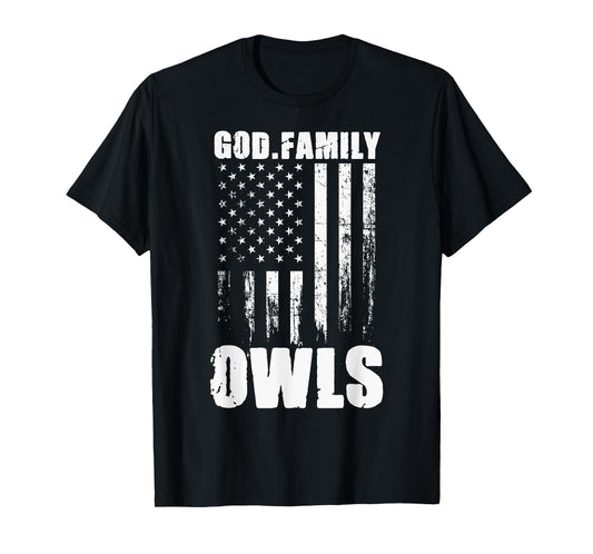Joshua Owls God. Family. Vintage USA Flag T-Shirt