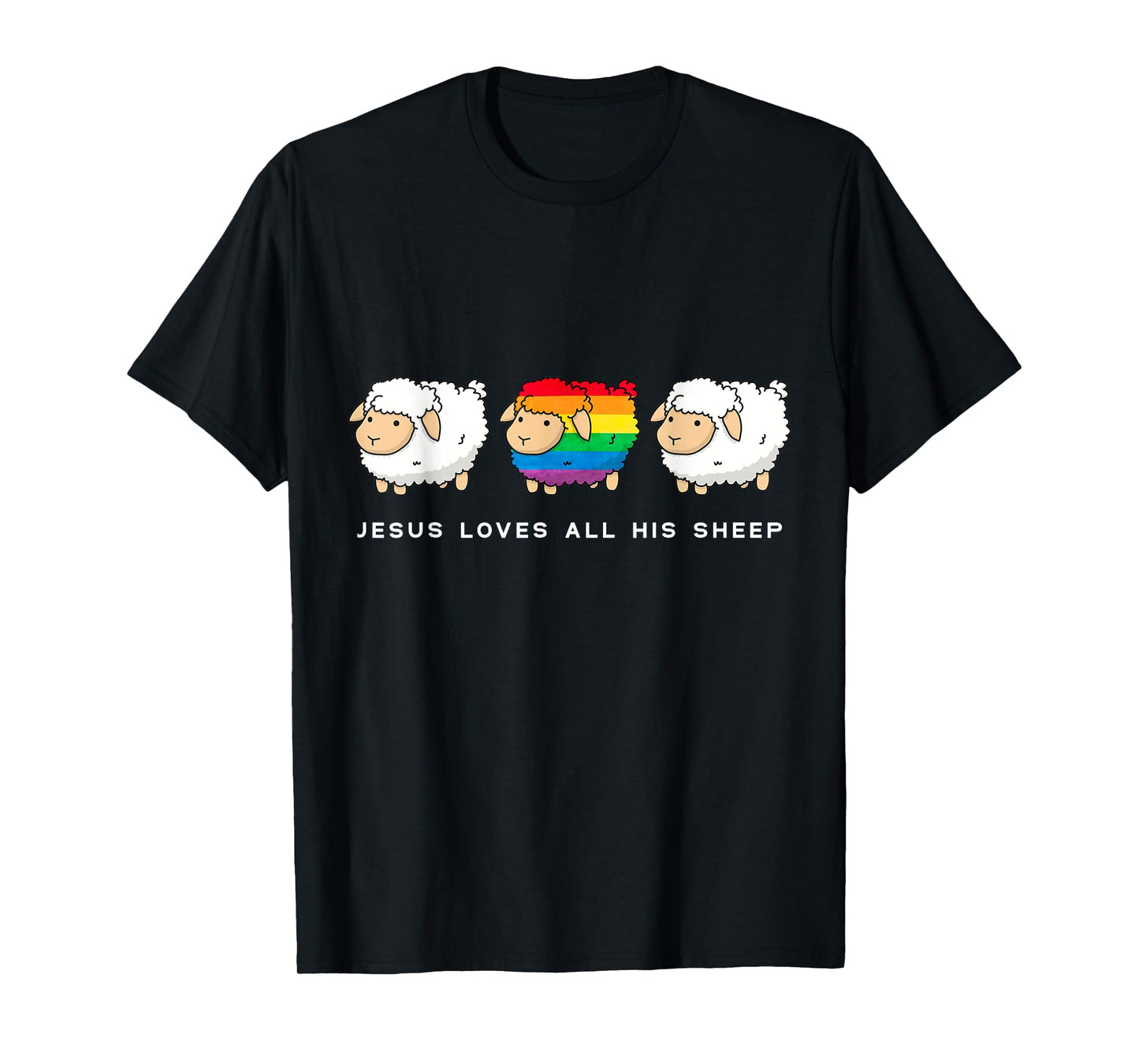 Jesus Loves All His Sheep Gay Pride Queer Christian LGBTQ T-Shirt