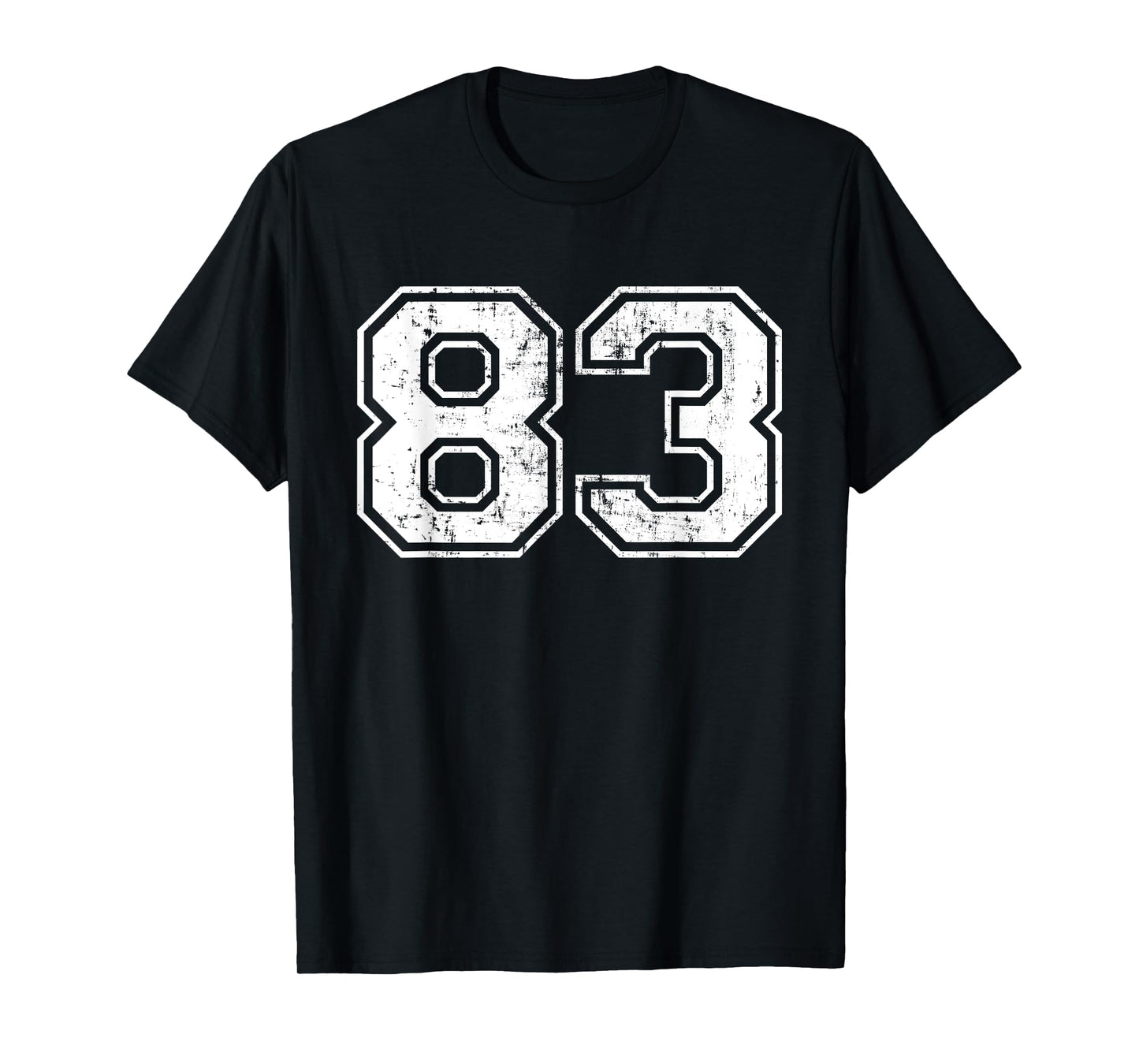 Number 83 Eighty Three Distressed Vintage Sports Team Gym T-Shirt