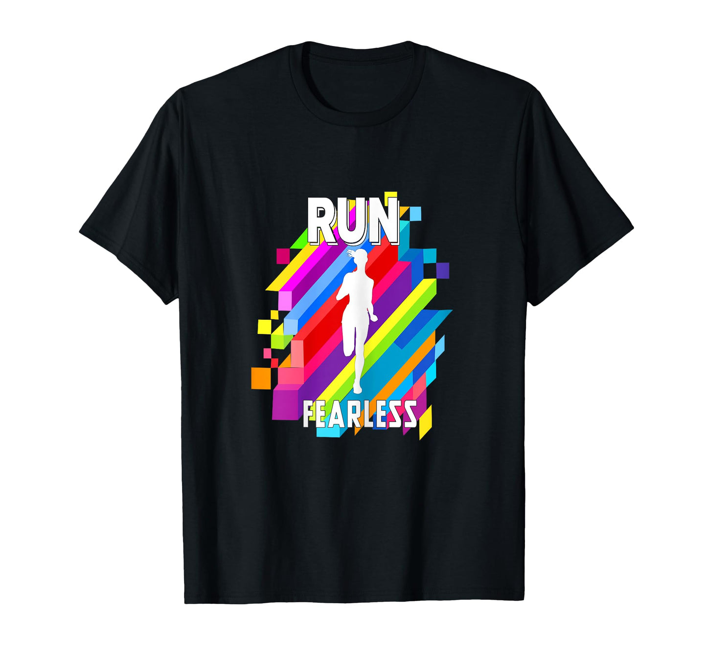 Run Fearless Colorful Strips Running Fit women girl T-shirt