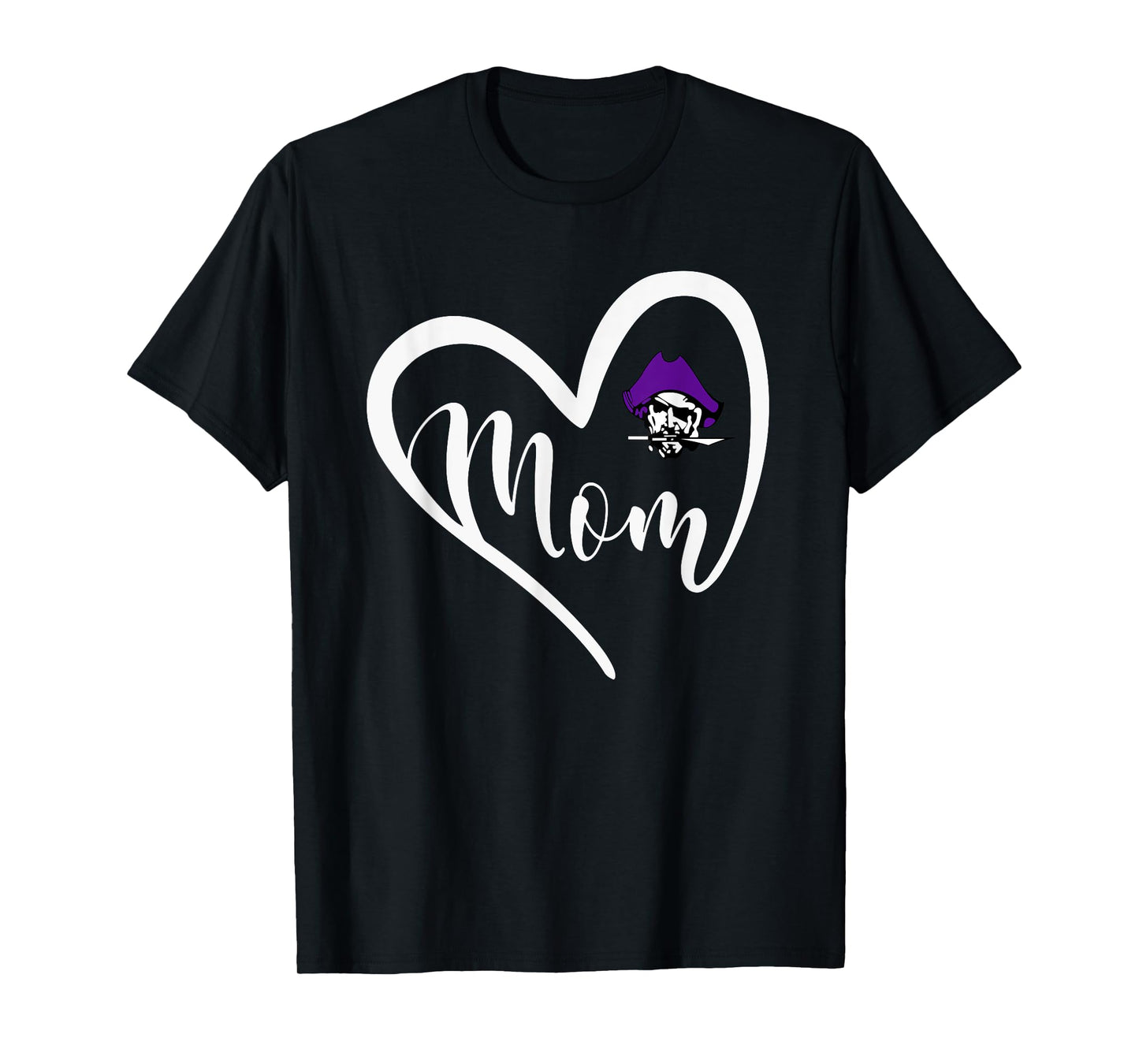 Merrillville Pirates Logo Heart Mom HS T-Shirt