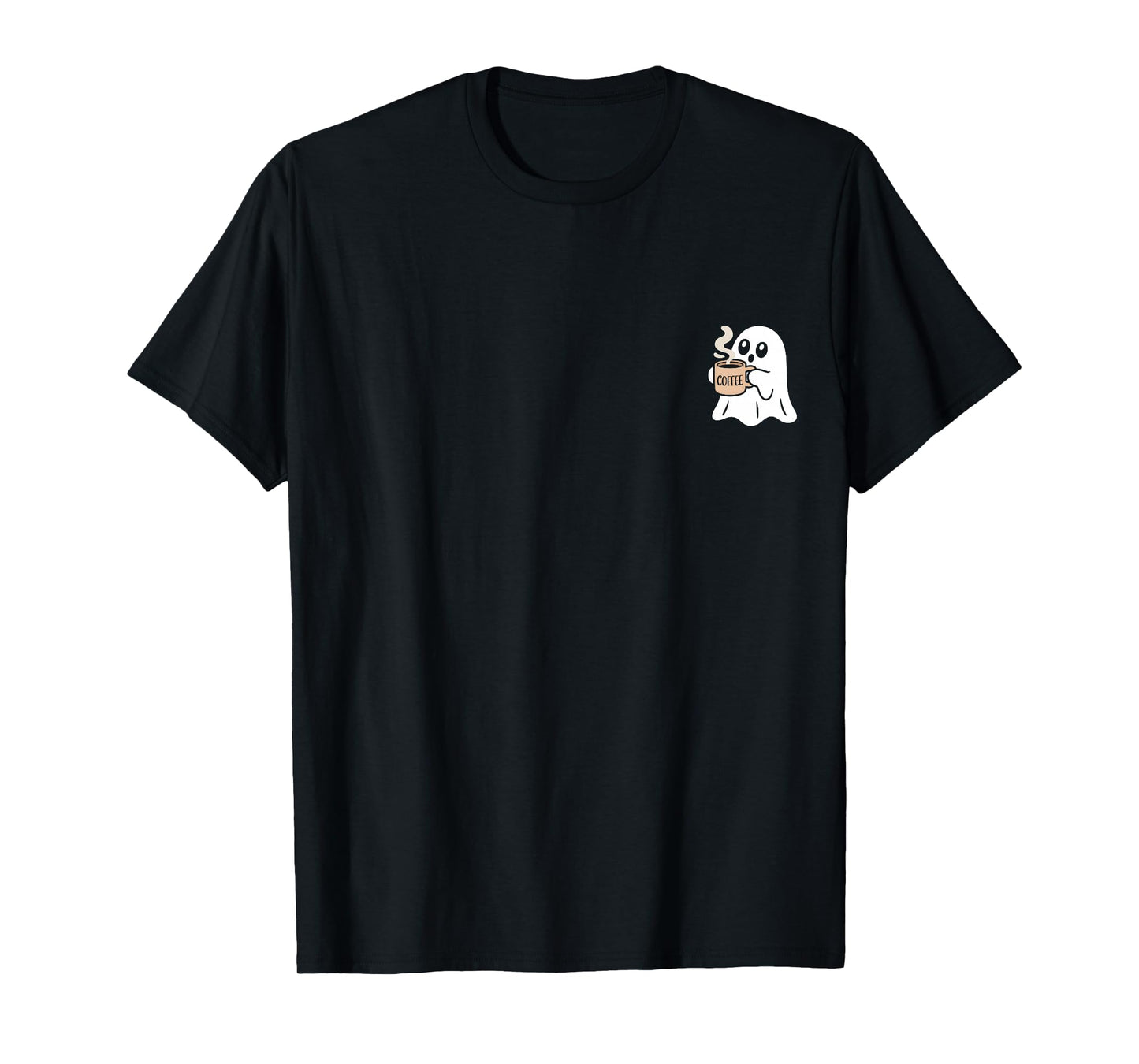 Ghost Drinking Coffee Funny Halloween Costume Coffee Lover T-Shirt