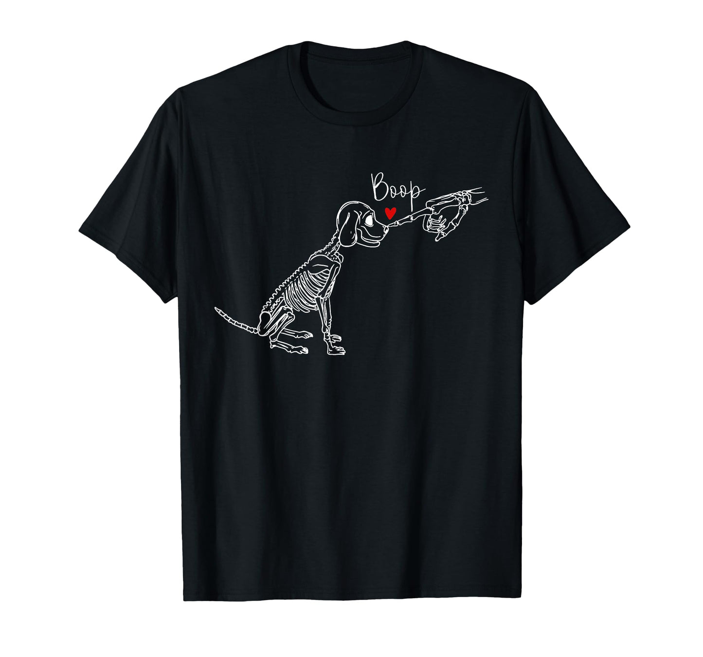 Dog Skeleton Boop Dog Funny Halloween Girl Men Women T-Shirt