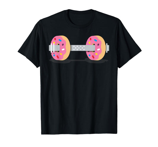 Dumbbells Donuts Weightlifting Funny Gym Workout T-Shirt