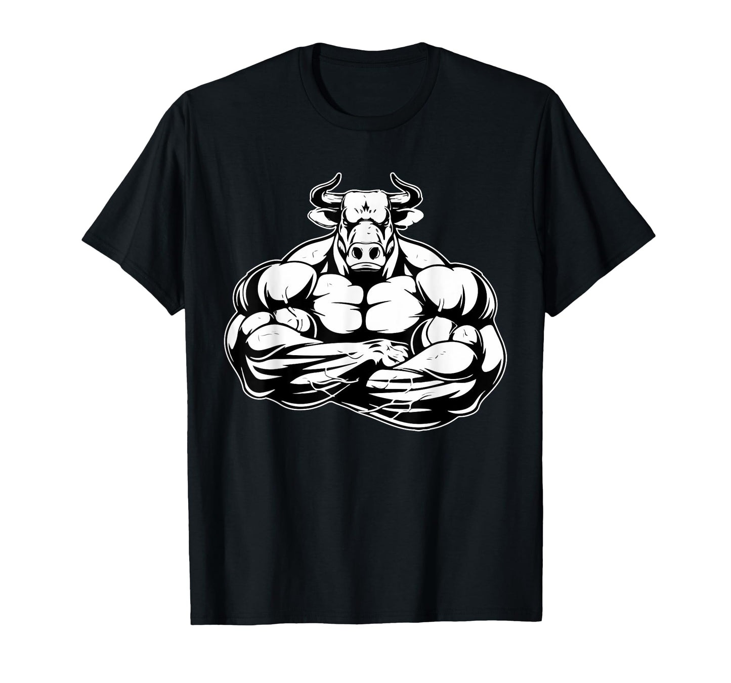 Bull With Muscles Shredded Taurus Fitness Workout Gym Lover T-Shirt