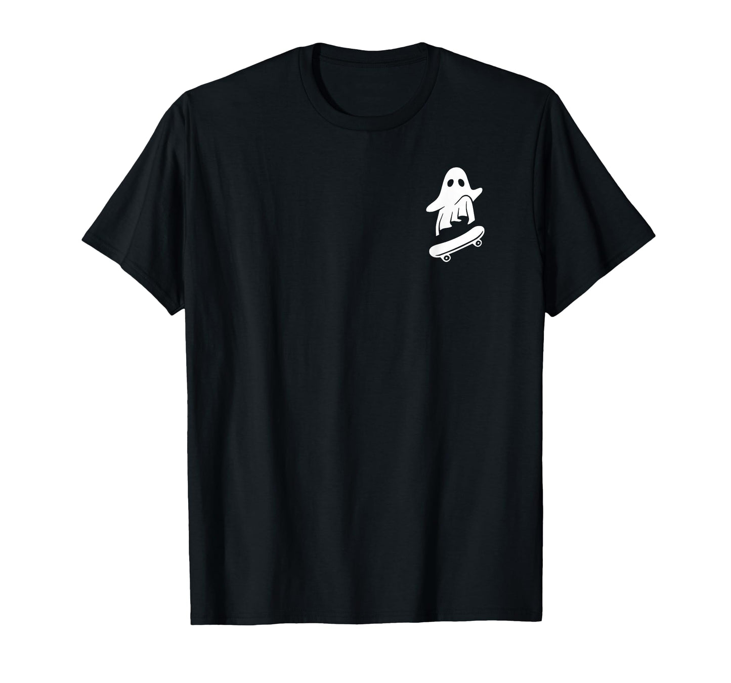 Ghost Skateboard Lazy Halloween Costume Funny Skateboarding T-Shirt