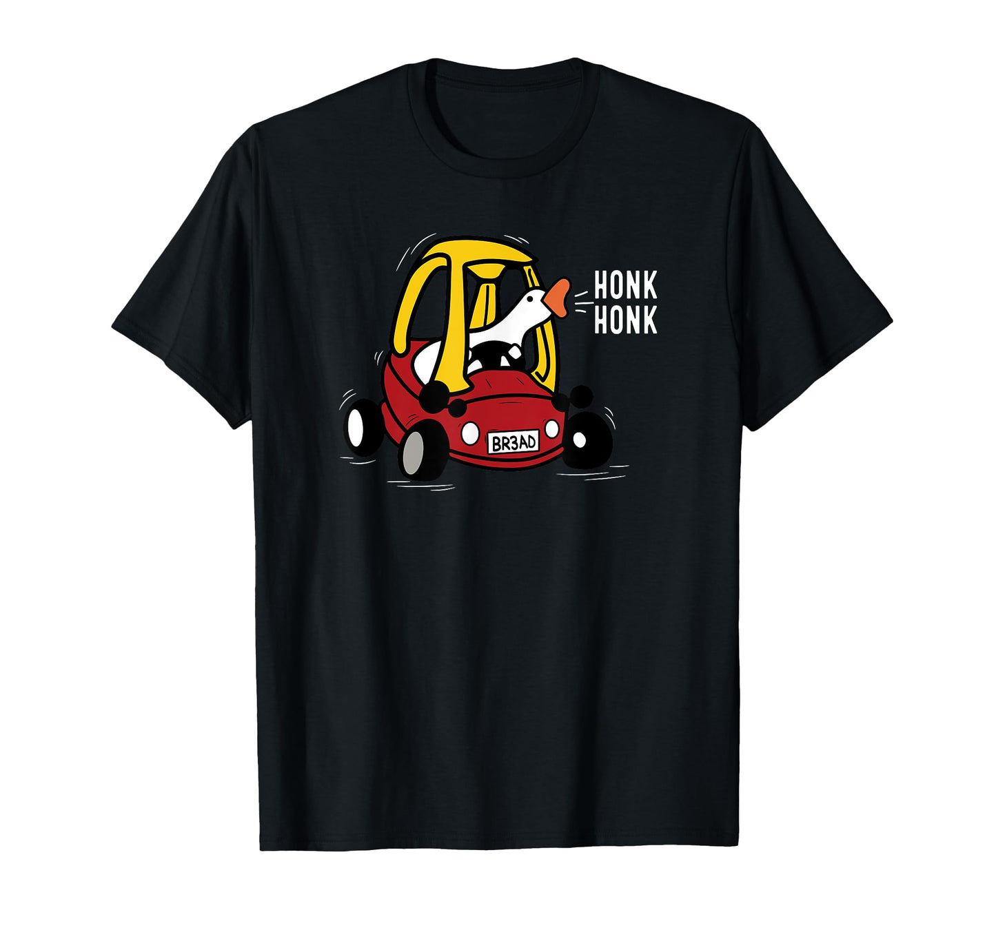 Silly Goose Driving Nostalgic Toy Car Honk Honk Funny Meme T-Shirt