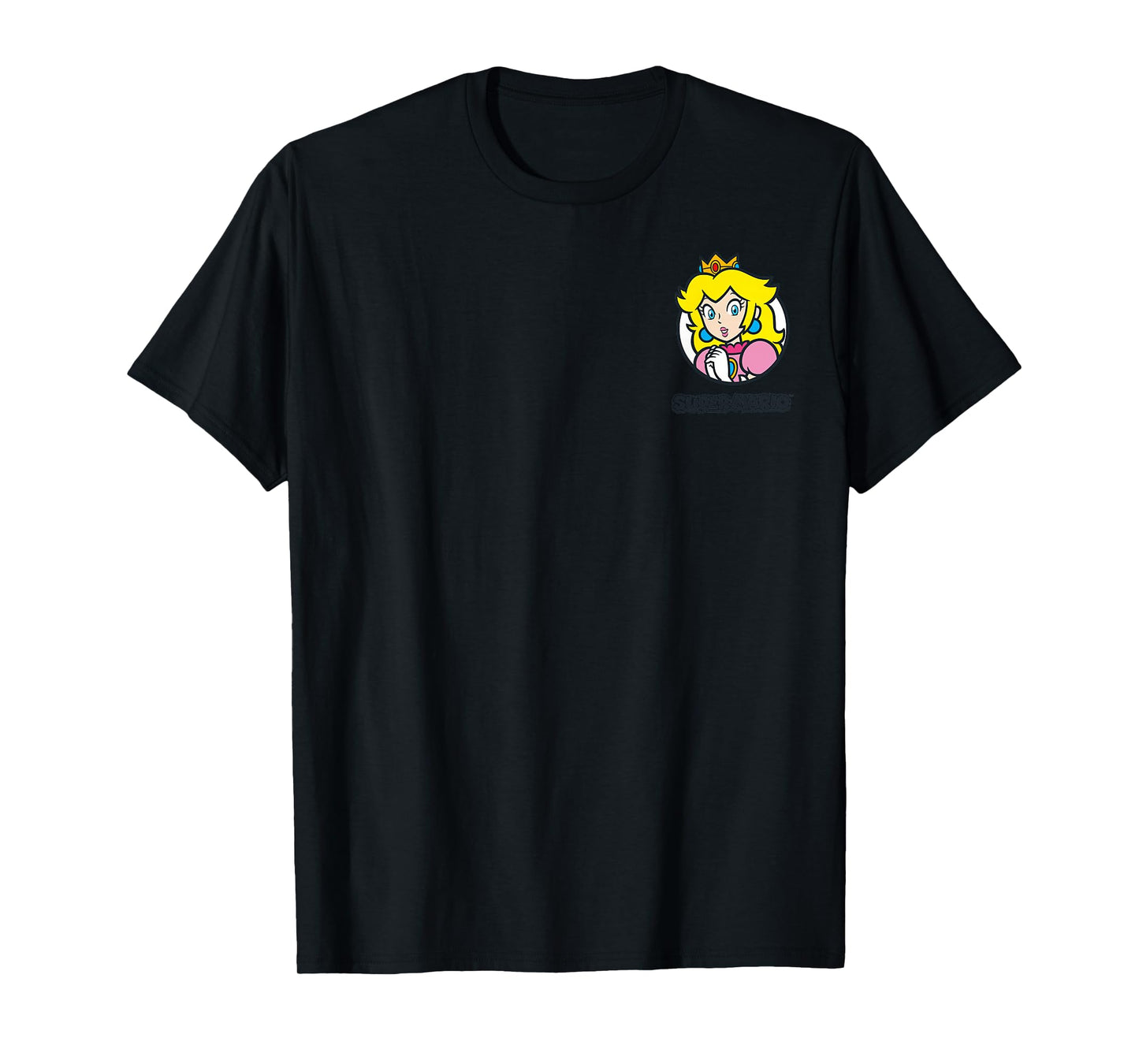 Super Mario Princess Peach Classic Left Chest Icon T-Shirt