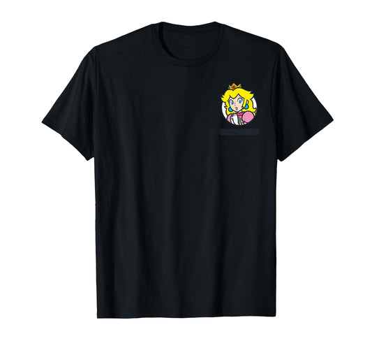 Super Mario Princess Peach Classic Left Chest Icon T-Shirt
