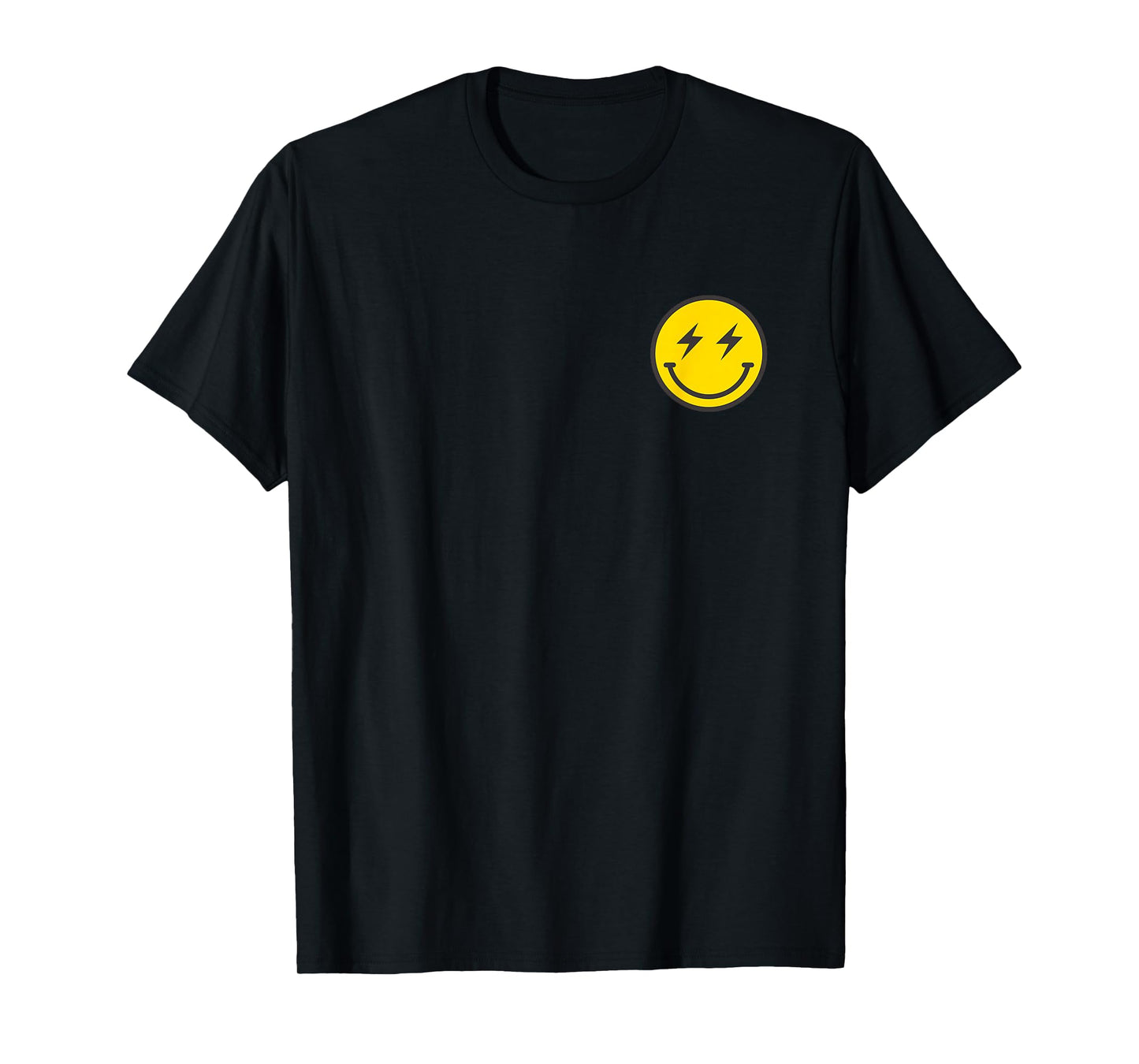 Minimalist 80s Lightning Bolt Eyes Happy Smiling Smile Face T-Shirt