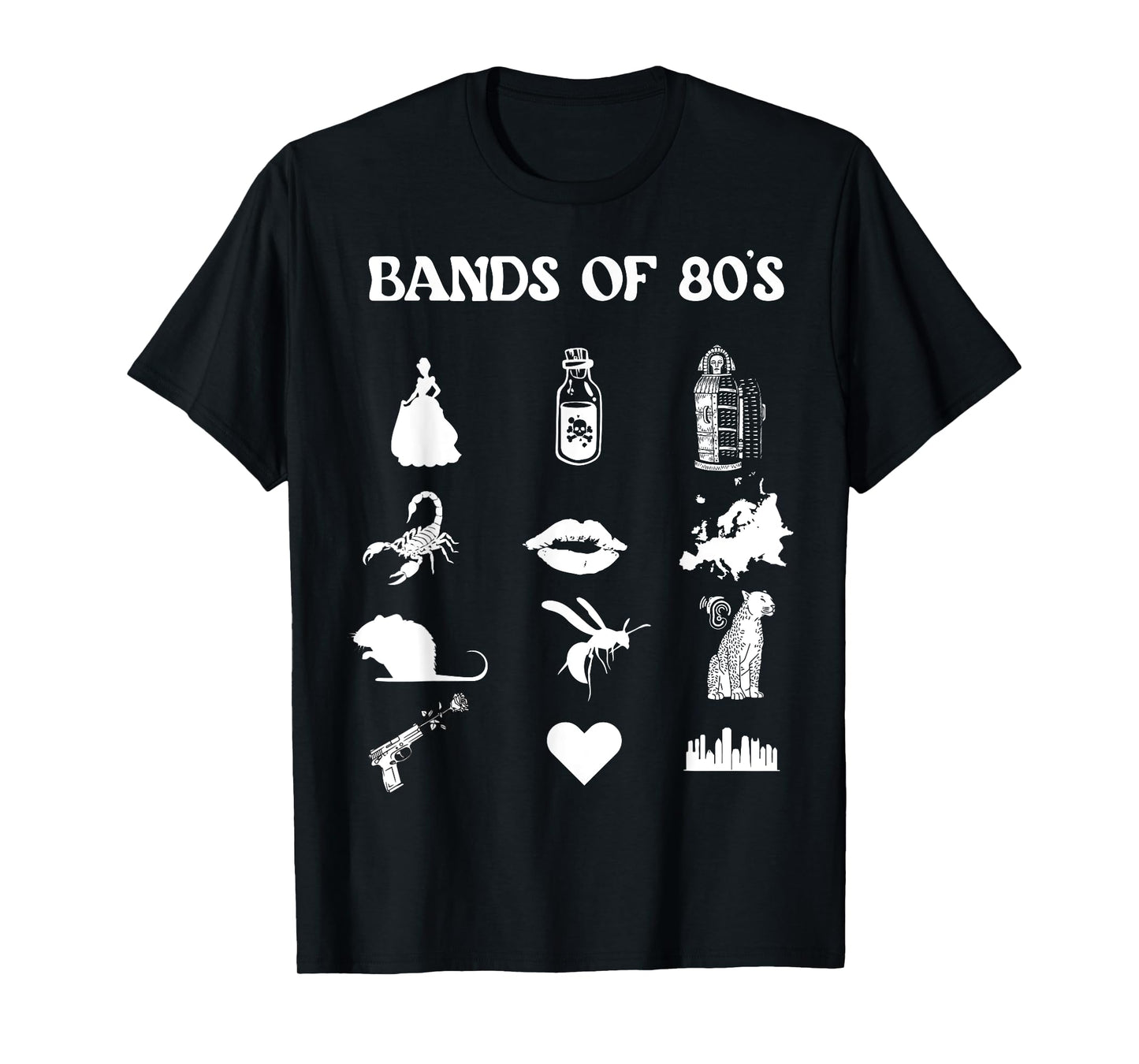 Retro 1980s Bands - Music - Music Lover T-Shirt