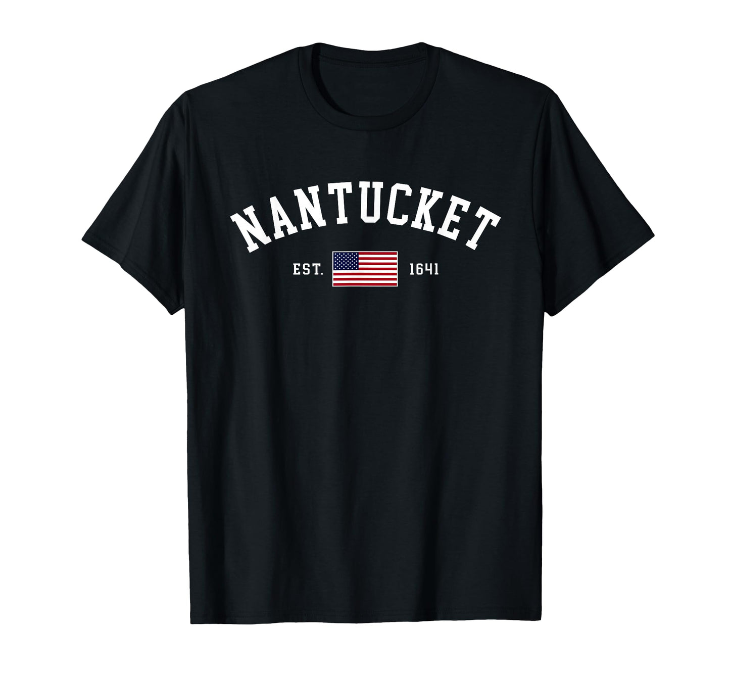 Nantucket Massachusetts July 4th US Flag Retro Throwback T-Shirt