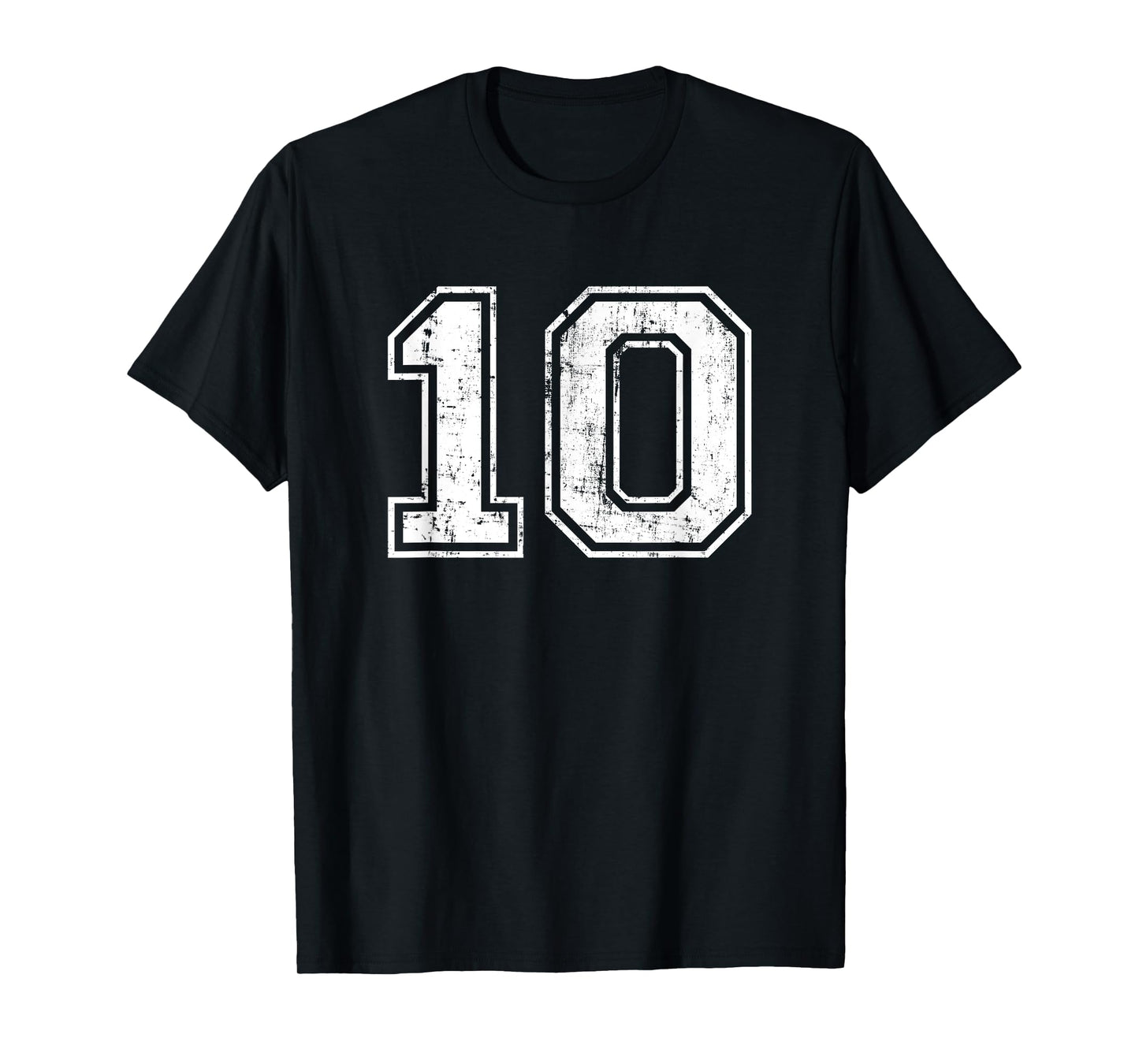 Number 10 Distressed Vintage Ten Sports Training Practice T-Shirt