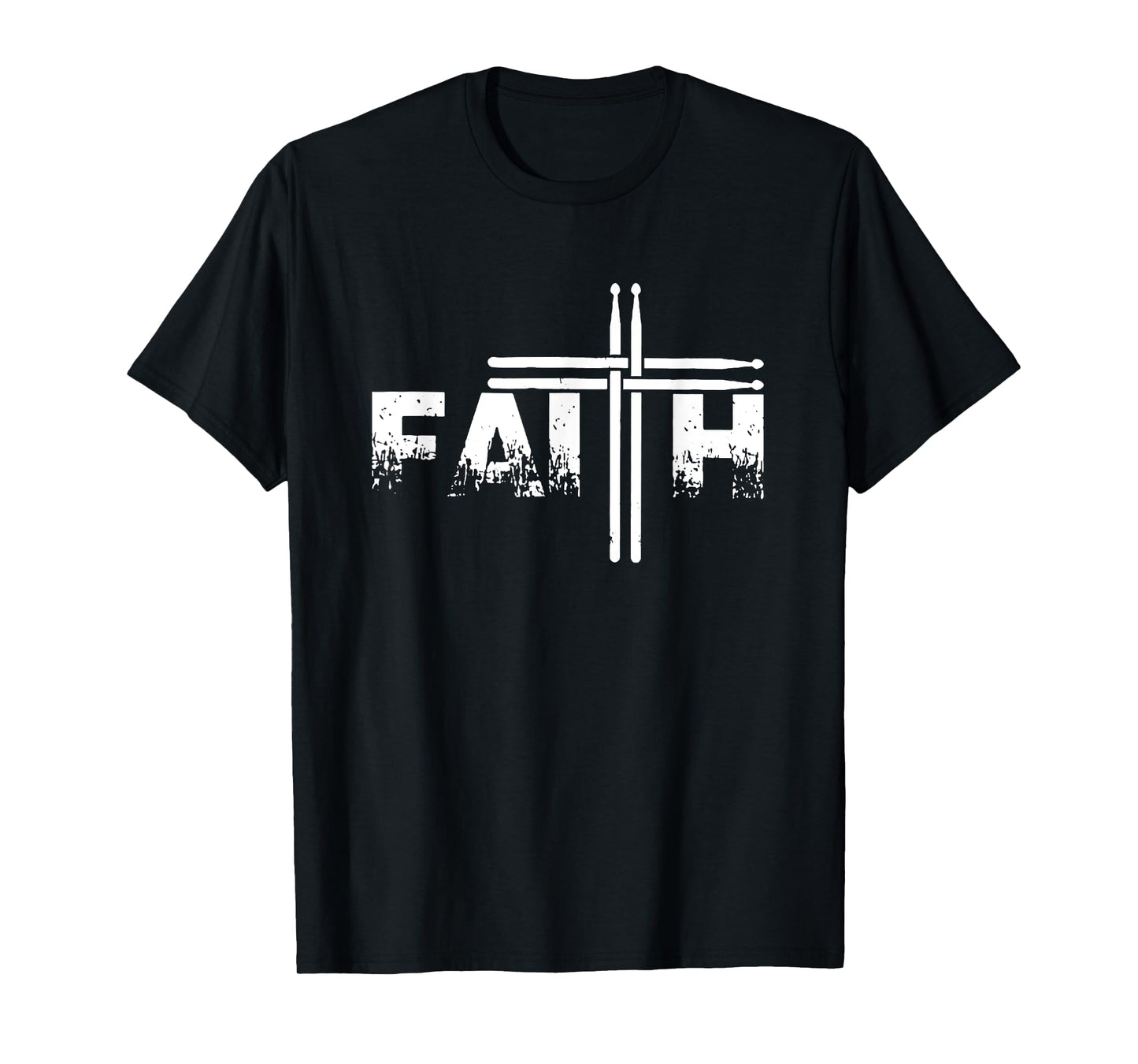 Faith Drum Stick Cross Christian God Jesus Fun Drummer T-Shirt