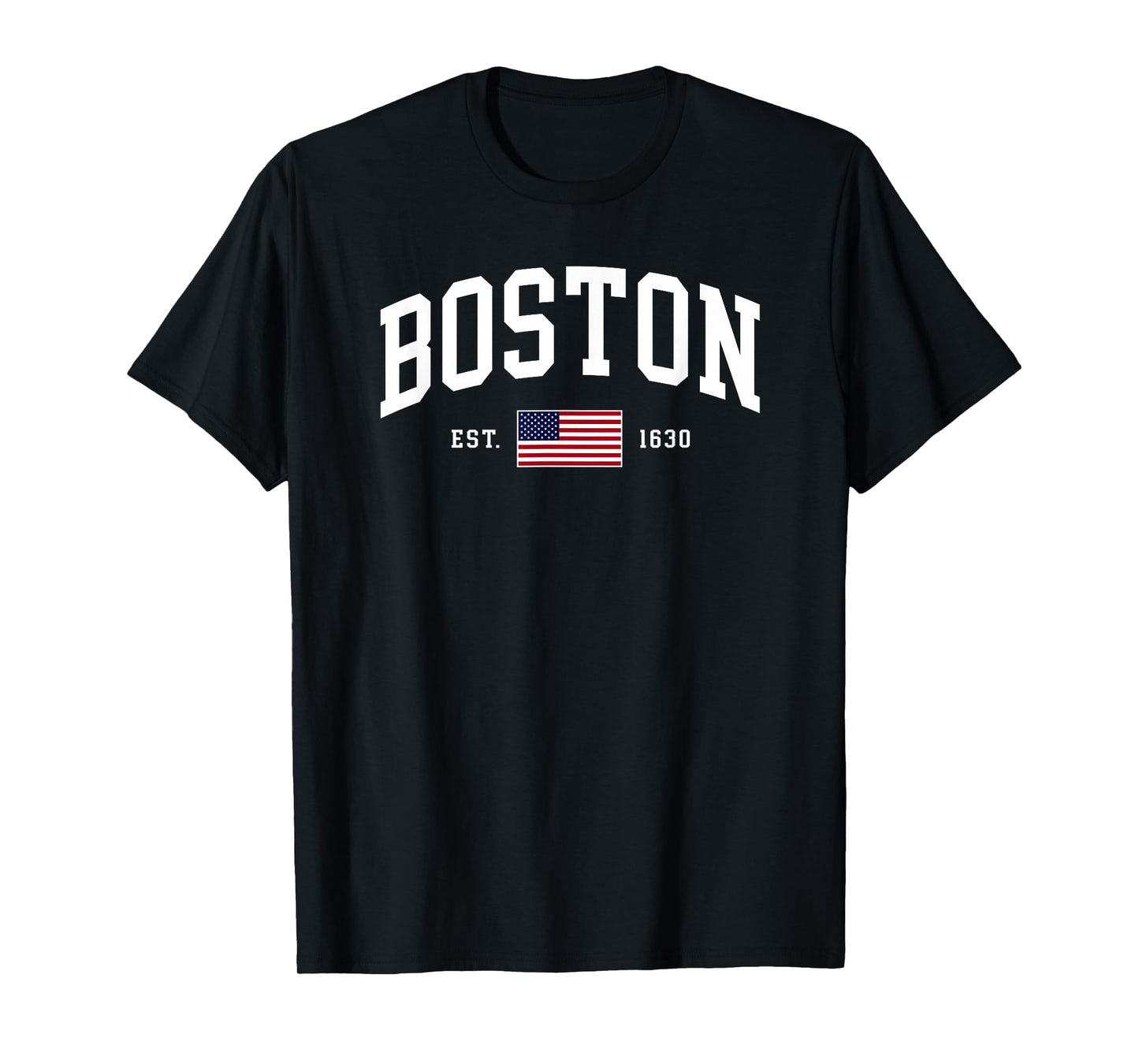 Boston Massachusetts July 4th US Flag Retro Throwback T-Shirt