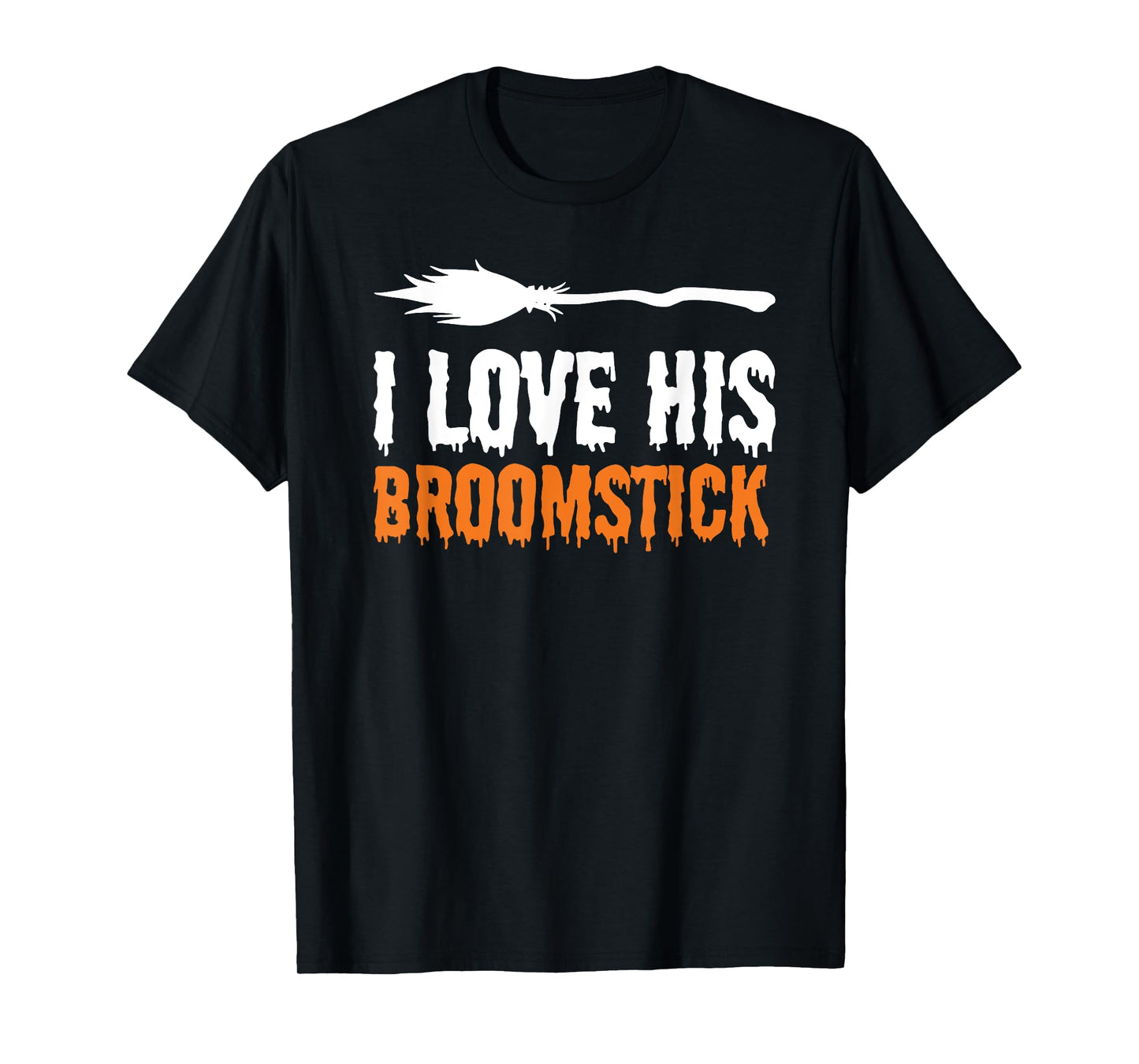 I Love His Broomstick I Love Her Pumpkins Halloween Couples T-Shirt
