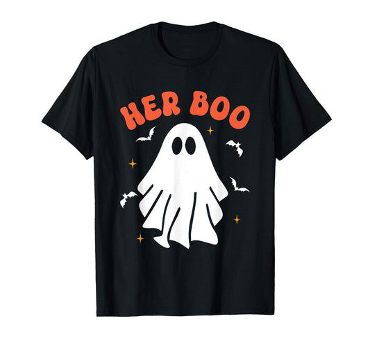 Her Boo & His Boo Funny Matching Halloween Pajama Couples T-Shirt