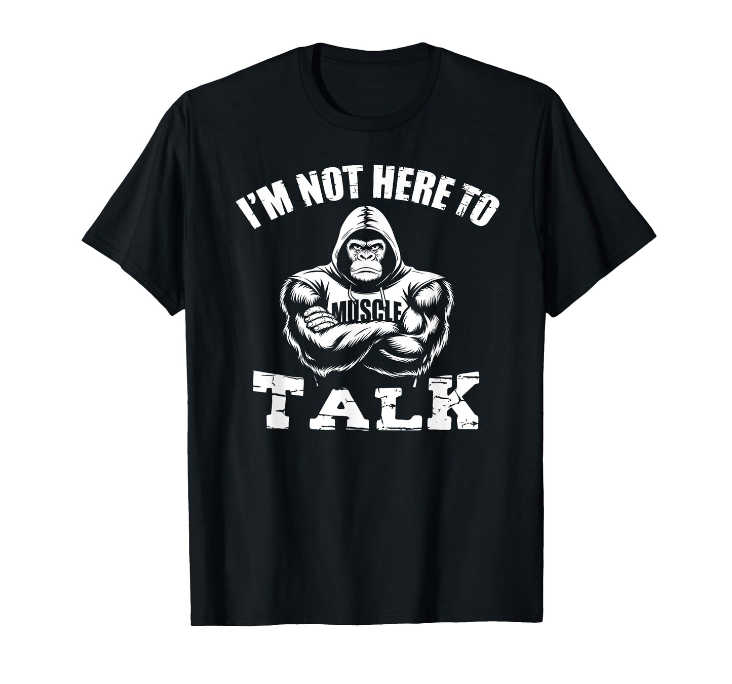 Gorilla Workout Weight Lift Strong Scary Silverback Gym T-Shirt