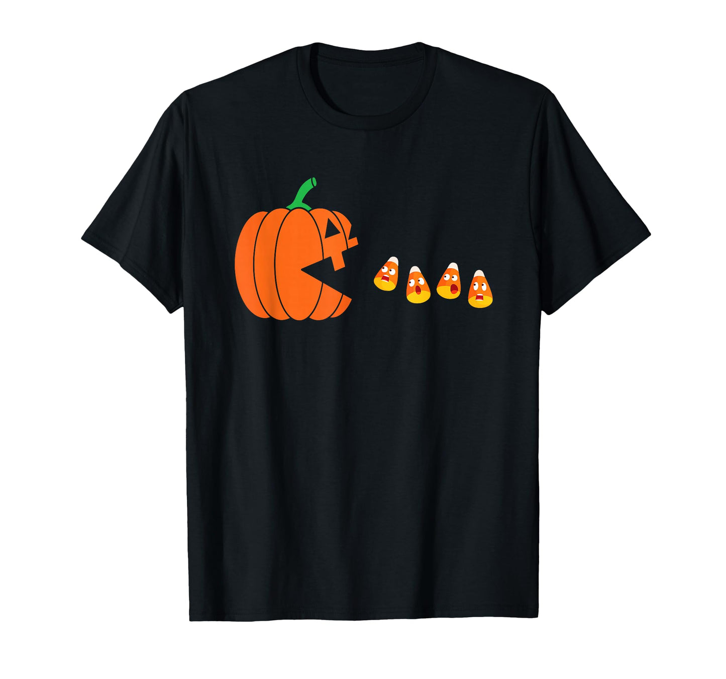 Pumpkin Eating Candy Corn Funny Candy Costume Halloween T-Shirt