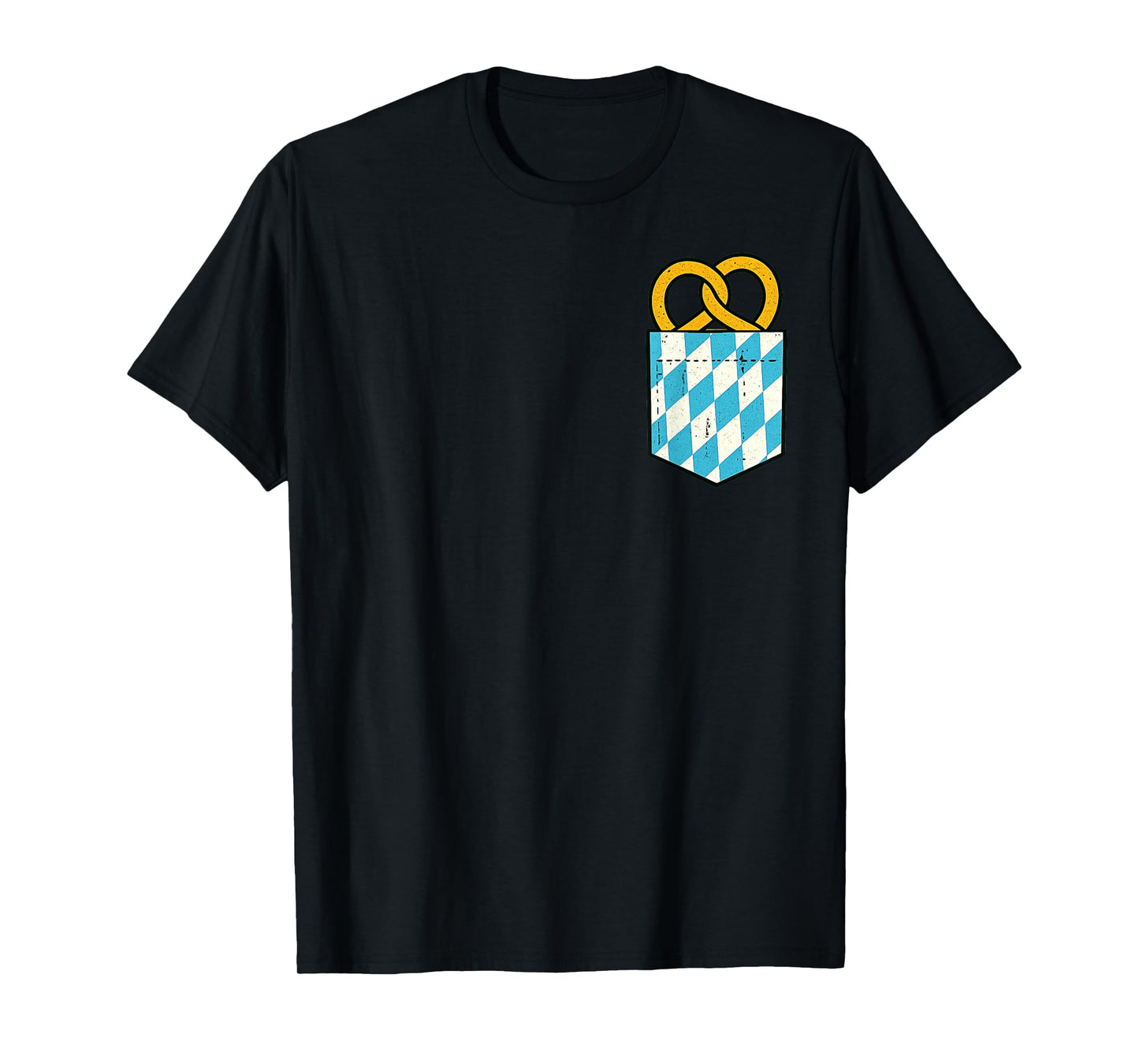 Oktoberfest Bavaria Flag Pocket Pretzel Funny Oktoberfest T-Shirt
