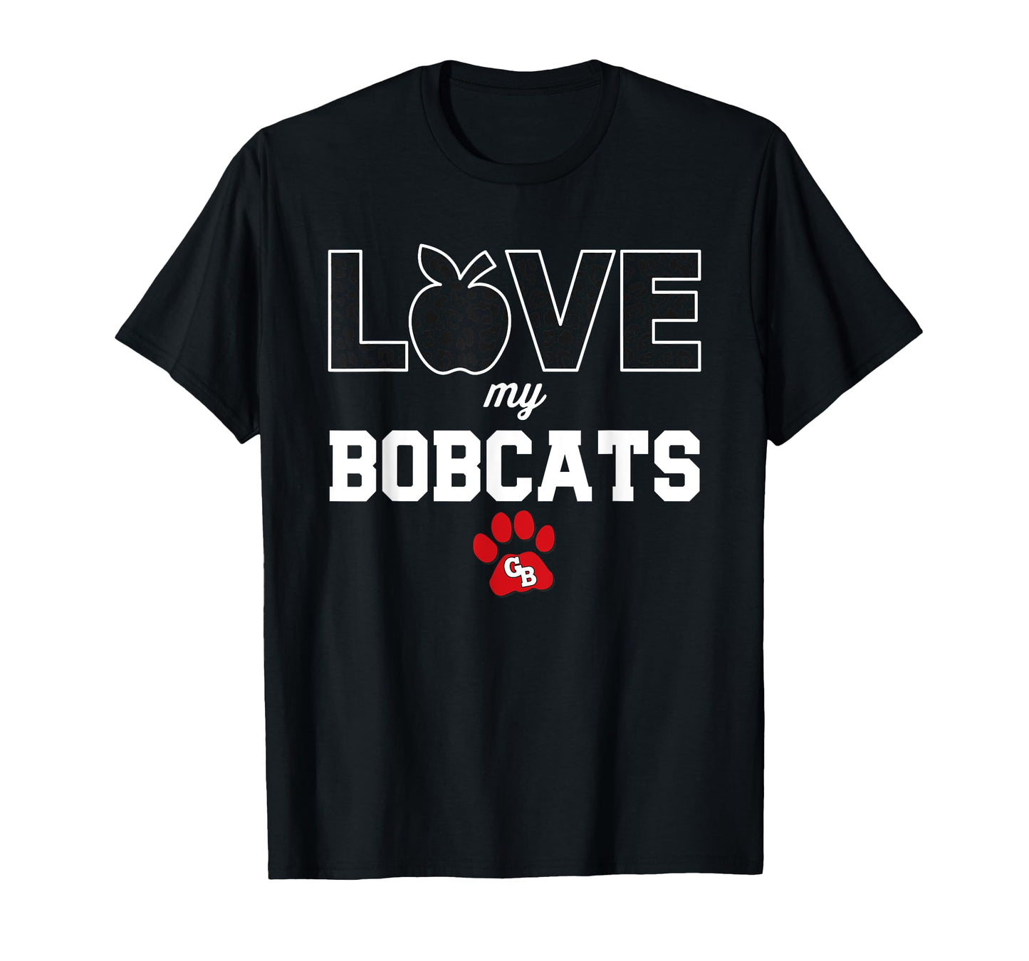 Grand Blanc Bobcats Logo Love My Team HS T-Shirt