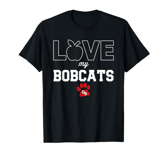 Grand Blanc Bobcats Logo Love My Team HS T-Shirt