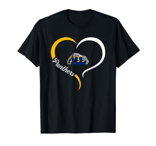 North Lamar Panthers Logo Half Heart Slogan HS T-Shirt