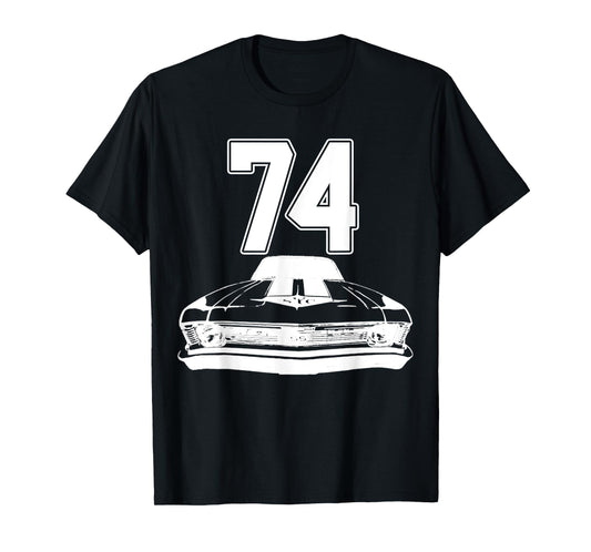 1974 74 Chevys Nova 2 Classic Car Old School Muscle Car T-Shirt