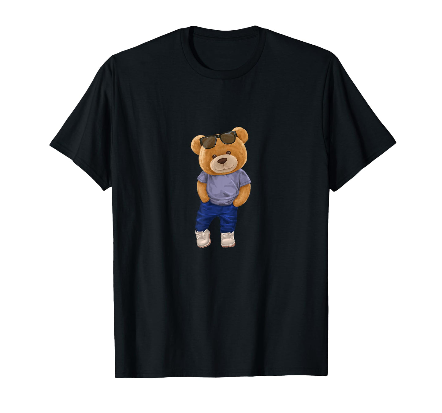 Wear Cool Teddy Bear Fashion Guy Cartoon Graphic Designs Fun T-Shirt