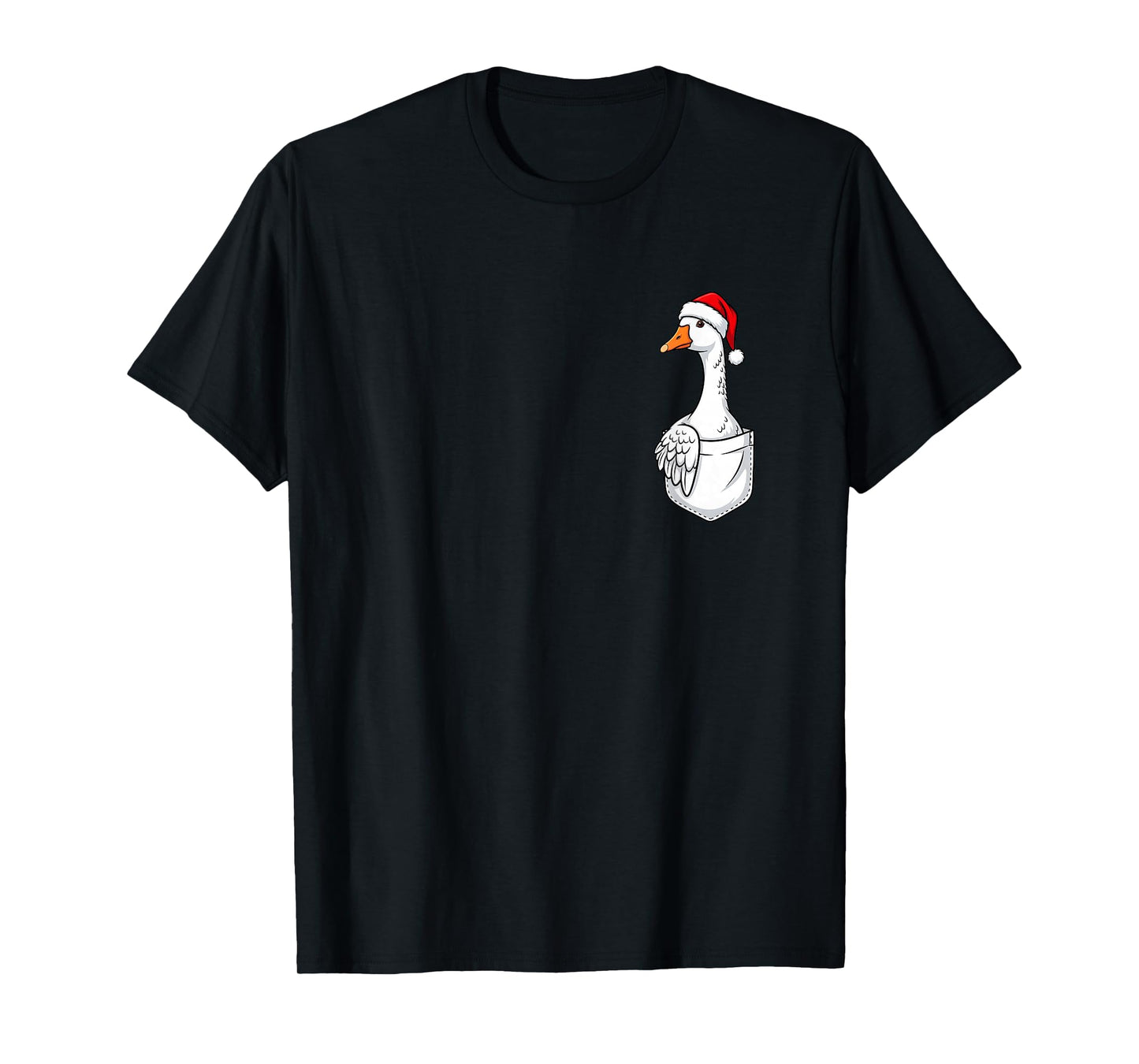 Goose Christmas Pocket Santa Hat T-Shirt