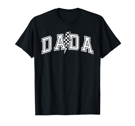 Dada Lightning Checkered Retro Dad Grandpa Gifts Fathers Day T-Shirt