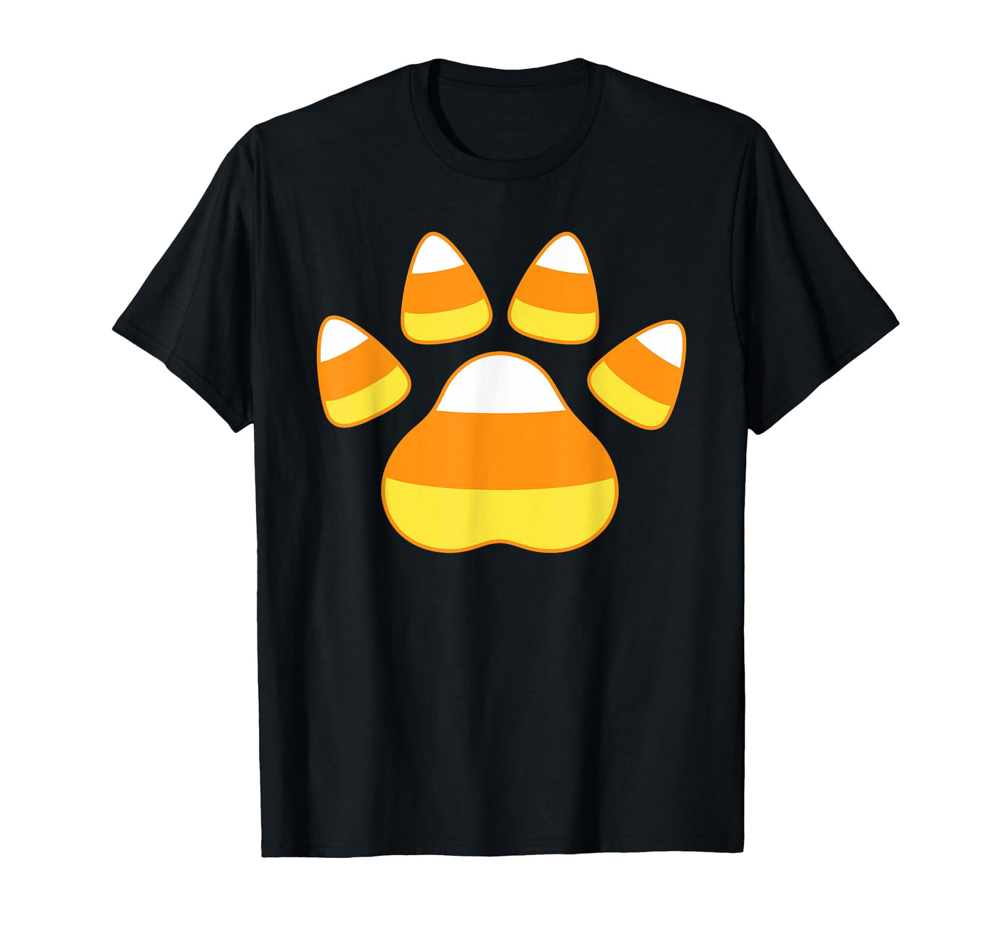 Paw Candy Corn Dog Cat Animal Funny Halloween Men Women Kids T-Shirt