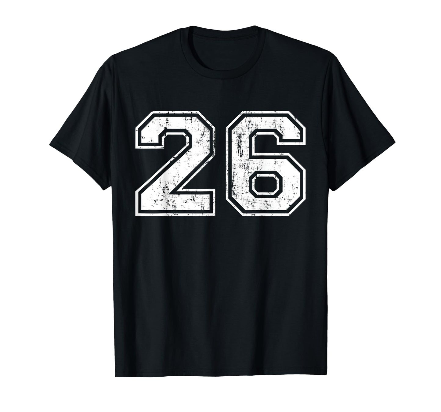 Number 26 Distressed Vintage Twenty Six Sports Team Practice T-Shirt