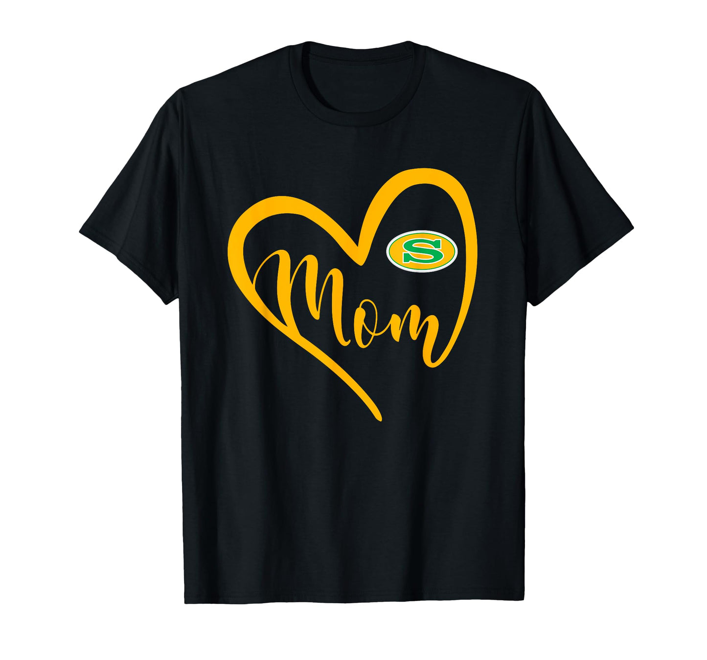 Summerville Green Wave Logo Heart Mom HS T-Shirt