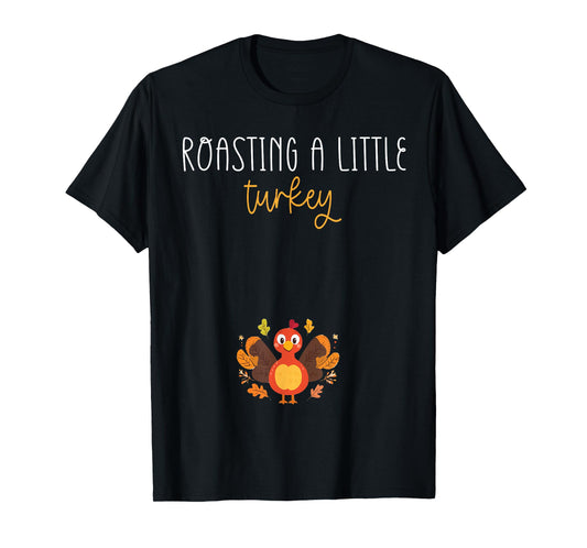 Vintage Growing A Little Turkey Thanksgiving Pregnancy T-Shirt