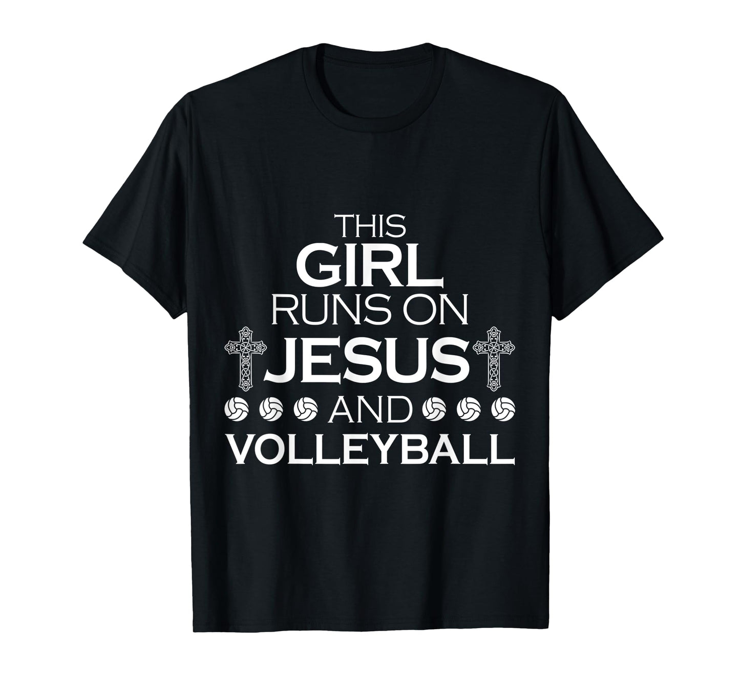 This Girl Runs On Jesus And Volleyball - Girls Volleyball T-Shirt