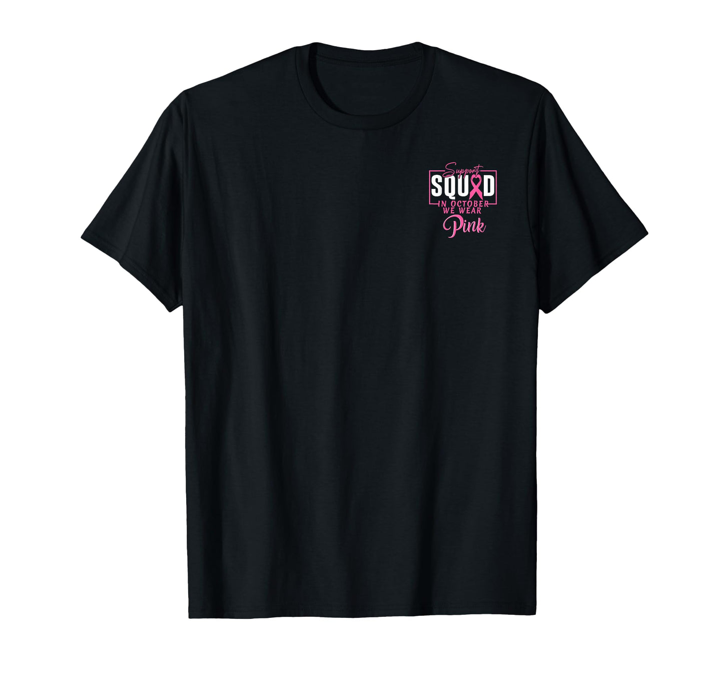 in October We Wear Pink Ghost Witch Breast Cancer (2 Side) T-Shirt