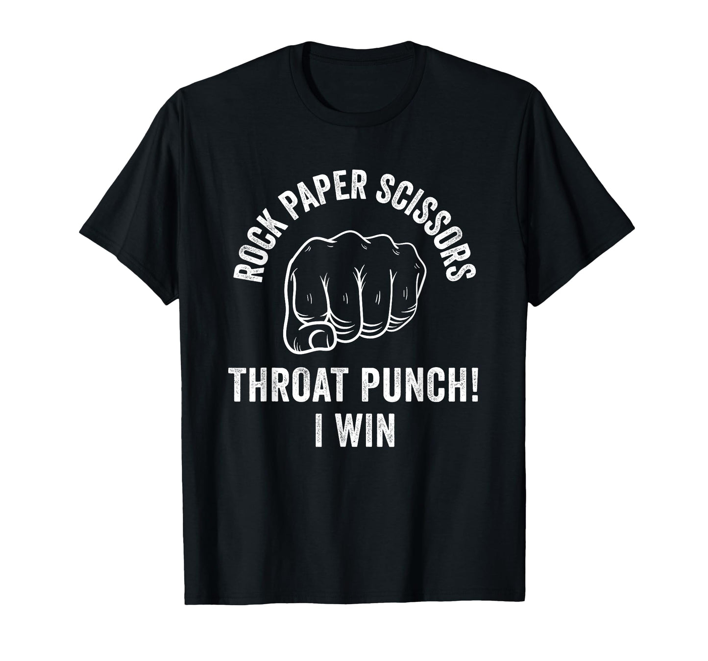 Mens Rock Paper Scissors Throat Punch Sarcastic Design T-Shirt