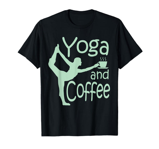 yoga for women with sayings yoga and coffee T-Shirt