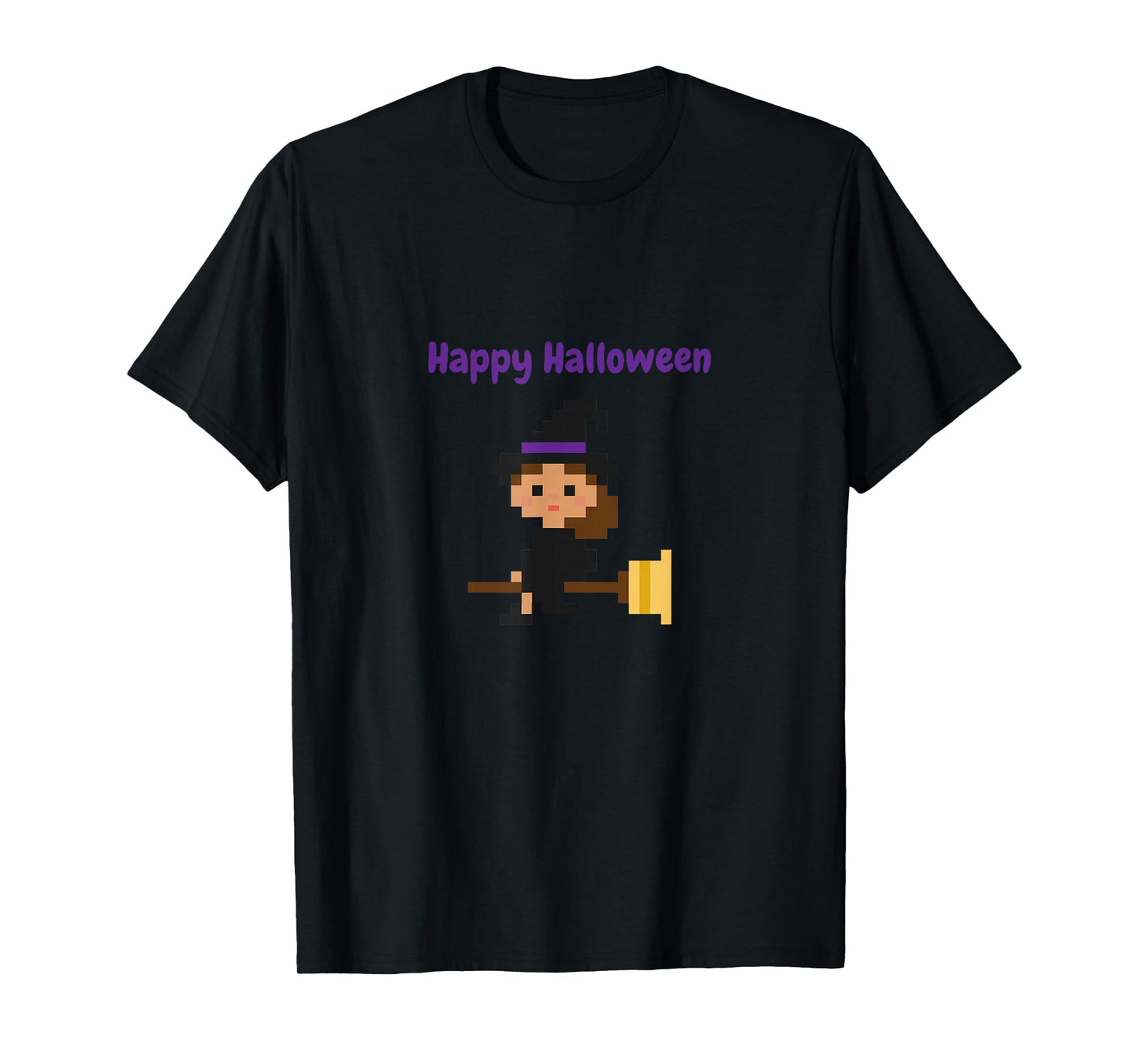 Retro 8-Bit Witch - Happy Halloween Pixel Art T-Shirt