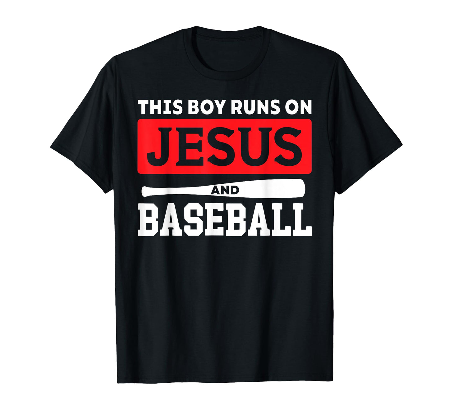 This Boy Runs On Jesus And Baseball Christian Baseball Lover T-Shirt