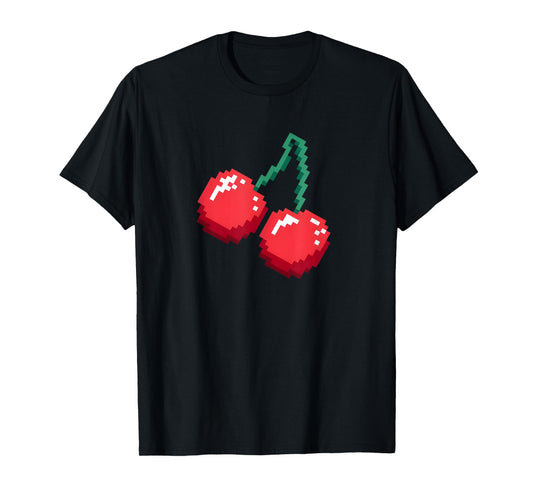 Pixel Cherries 80s Video Game Halloween Costume T-Shirt