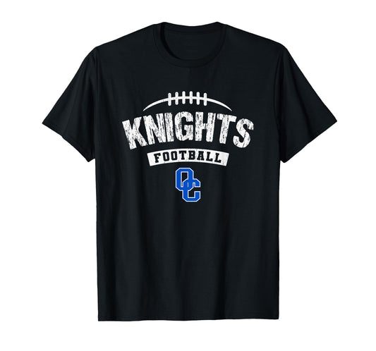 Oak Creek Knights Logo Football Distressed HS T-Shirt