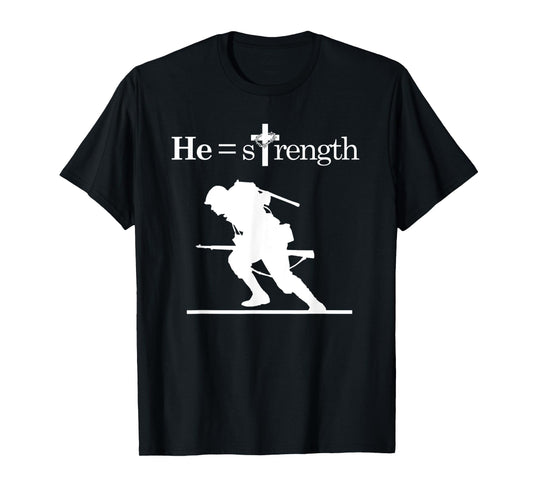 Mens Christian Military Inspirational Quote Jesus Soldier T-Shirt
