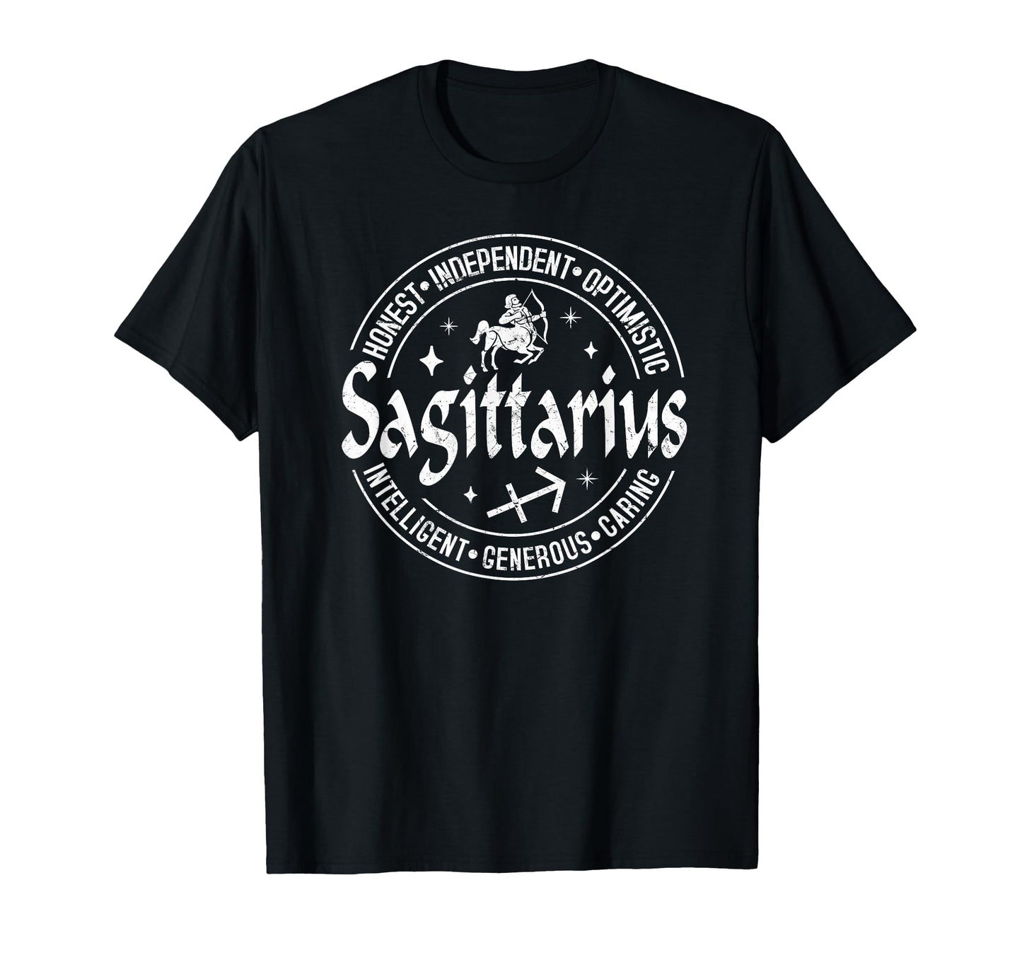 Sagittarius Virtues Vintage Style Zodiac Design, Sagittarius T-Shirt