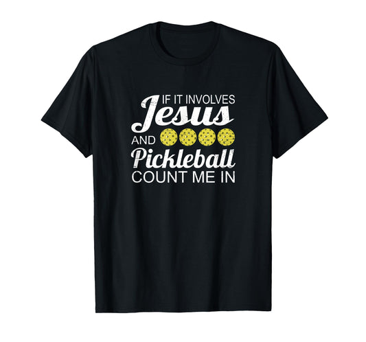 Distressed Jesus Pickleball Player Worship Church Graphic T-Shirt