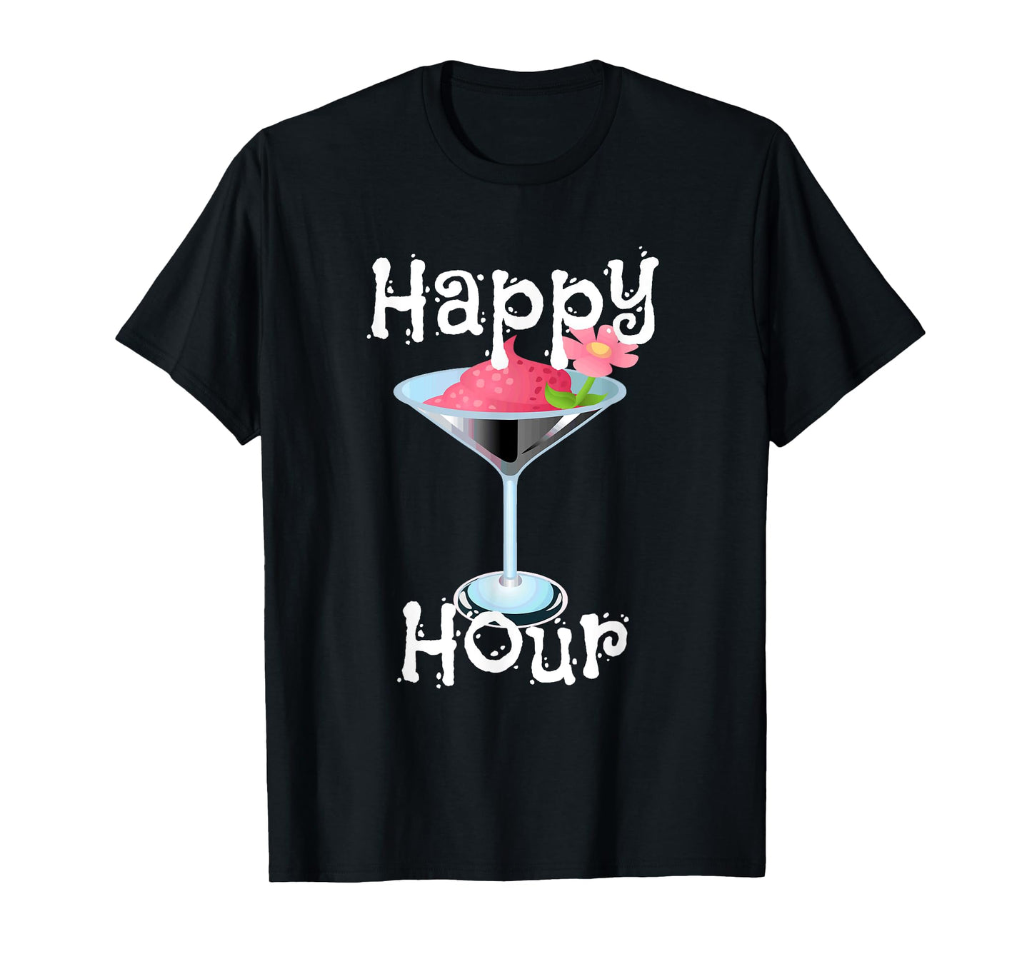 Happy Hour T-Shirt Funny Cocktail Drinks Bar Tee Shirt T-Shirt